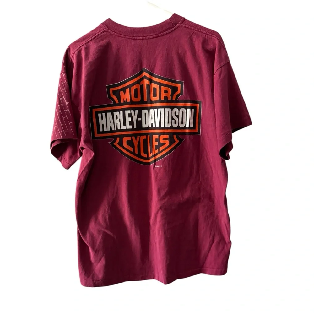 Men’s Vintage 1995 Harley-Davidson Motorcycle Short Sleeve Shirt, Size Large!